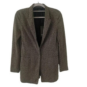 Seventy Sergio Tegon New Gold Striped Blazer Womens Black Size Medium NWT